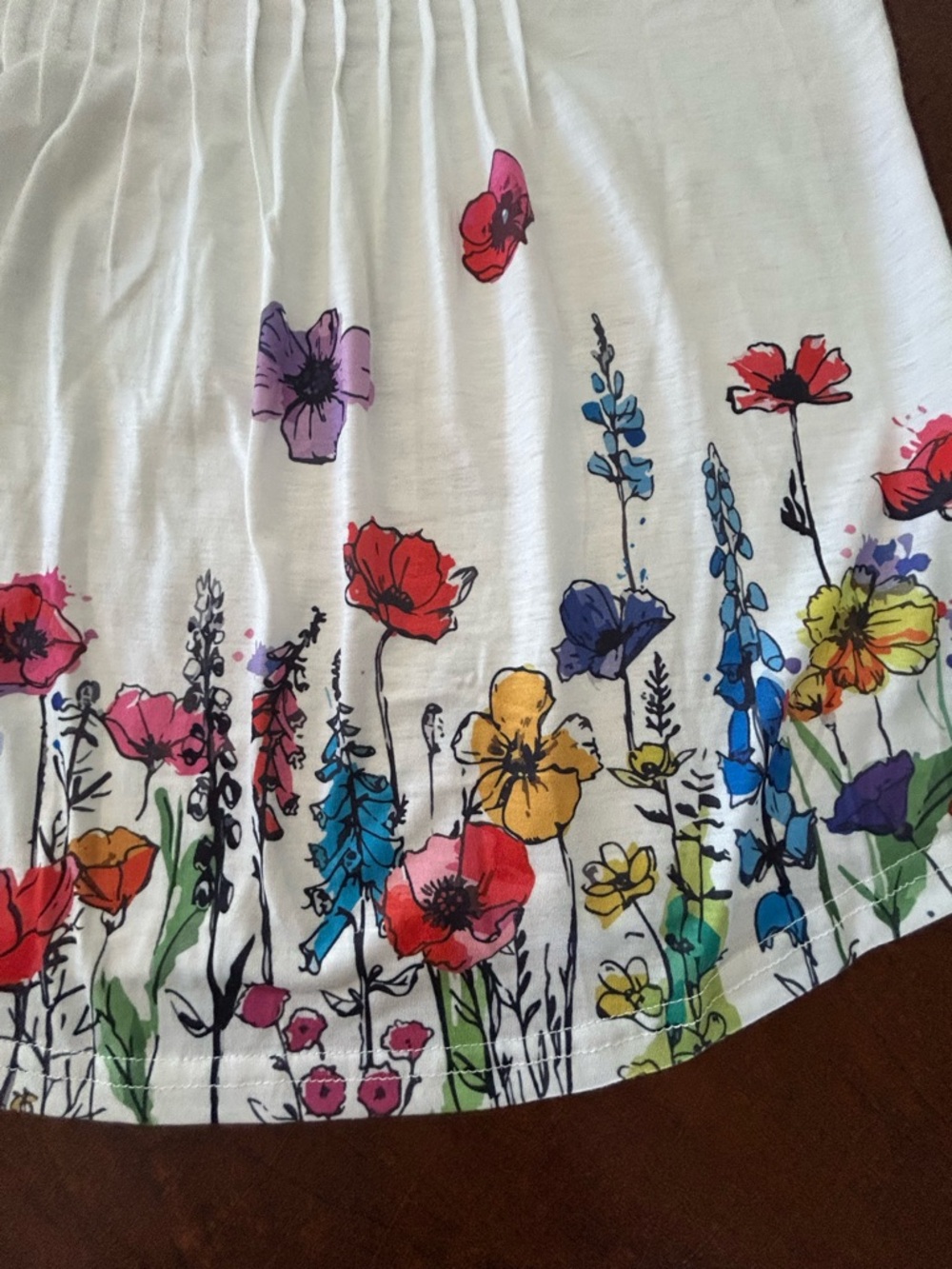 Sleeveless Woman’s White Floral Pintuck Swing Top Gorgeous Lightweight SZ L EUC - Picture 11 of 14